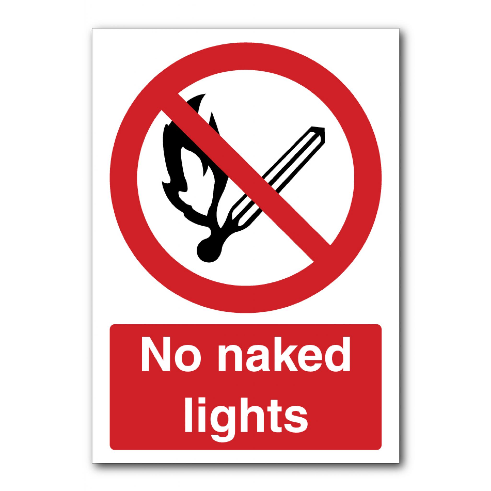 Safety Signs No Naked Lights Sign