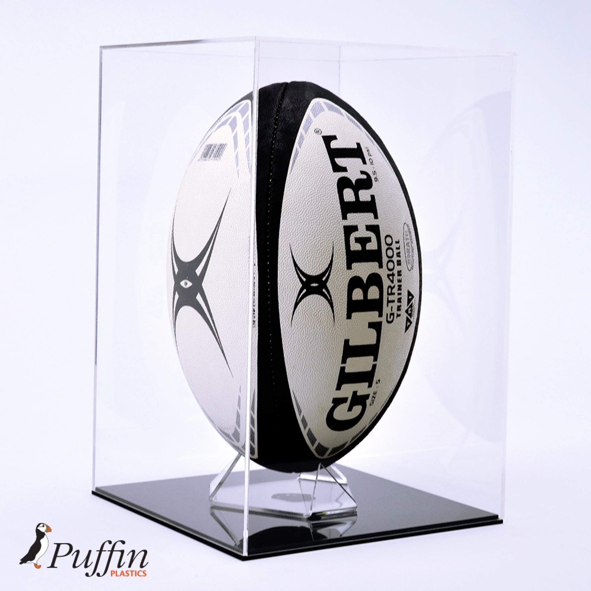 Deluxe Acrylic Rugby Ball Case Puffin Plastics