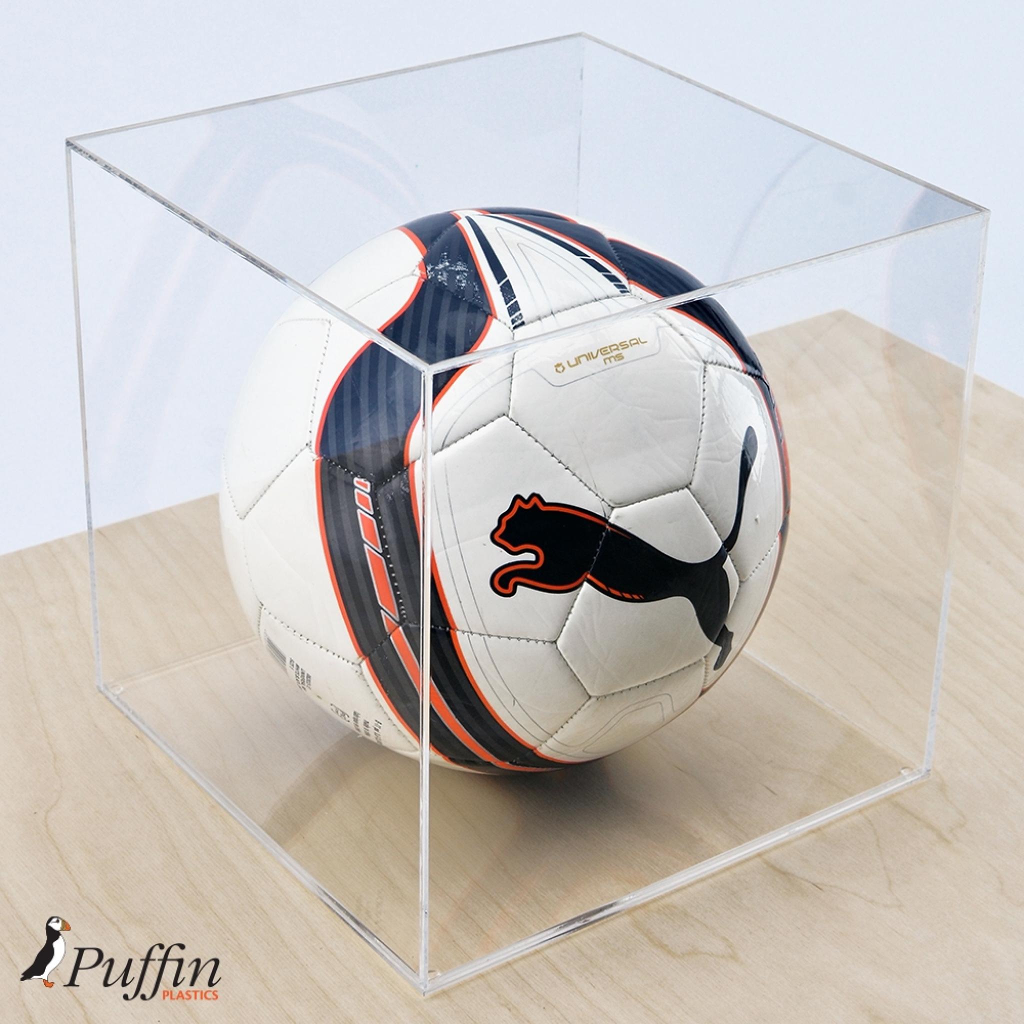 Perspex Acrylic Football Display Case Clear Puffin Plastics