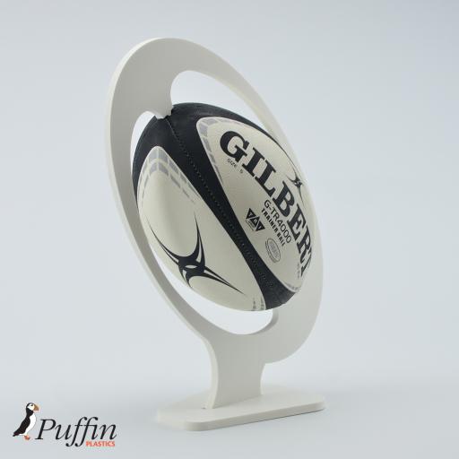 Rugby Ball Display Plinth - WHITE
