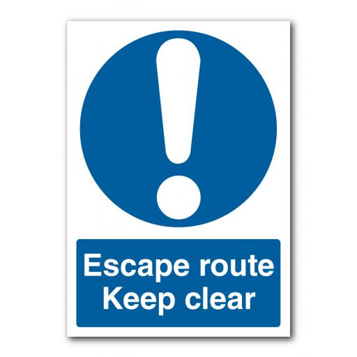 Escape Route Keep Clear Sign