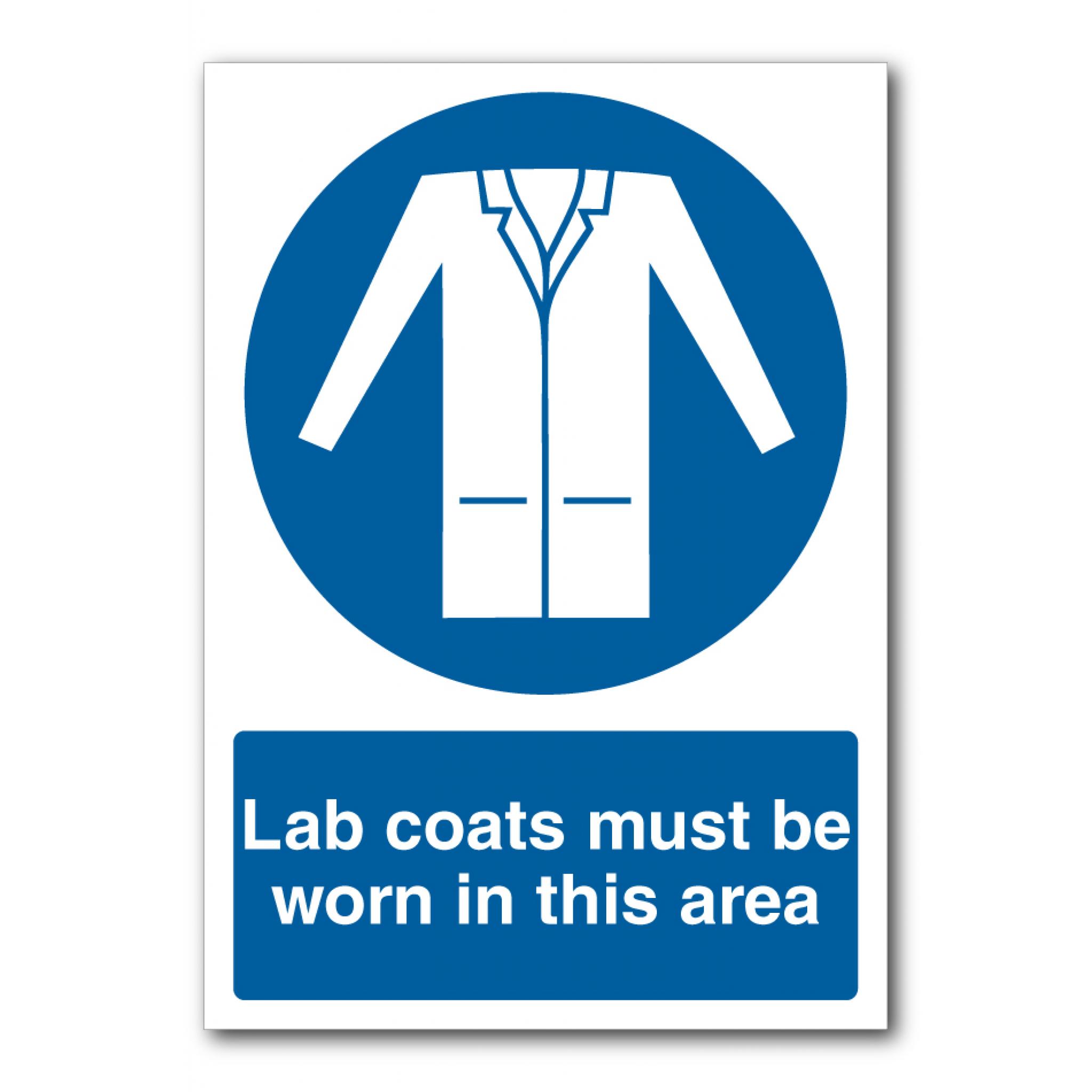 Safety Signs Mandatory Signs Lab Coats Must Be Worn In This Area Sign