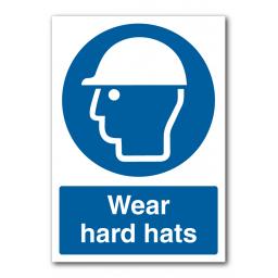 METAL SIGN Personal protective equipment Safety Signs WEAR HARD HATS 