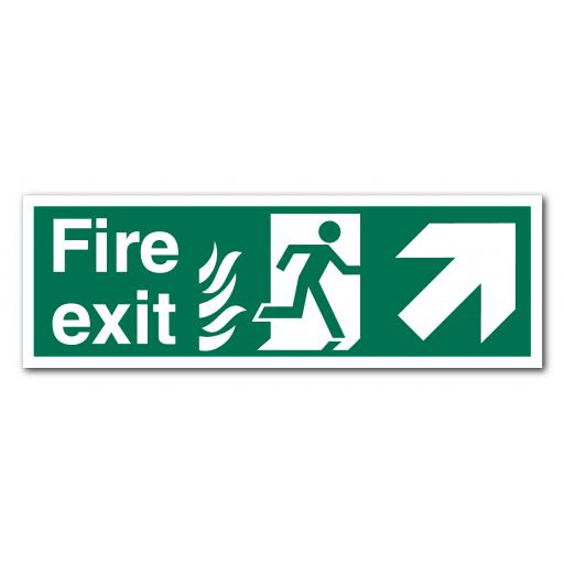 Fire Exit Up Right NHS Sign