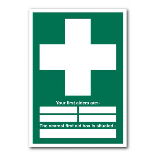 Your First Aiders Are Nearest First Aid Box Sign