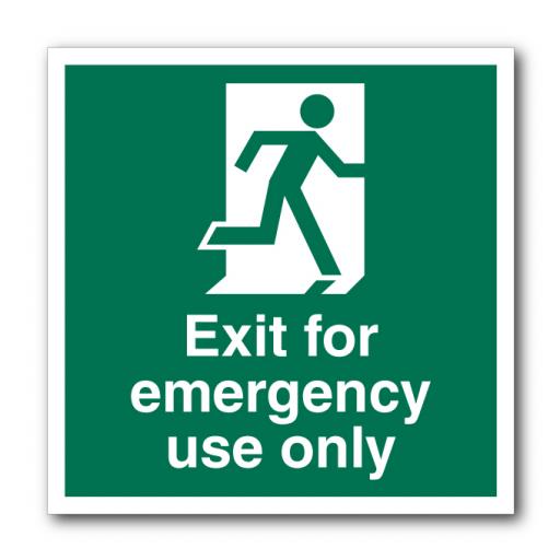 Exit For Emergency Use Only Sign