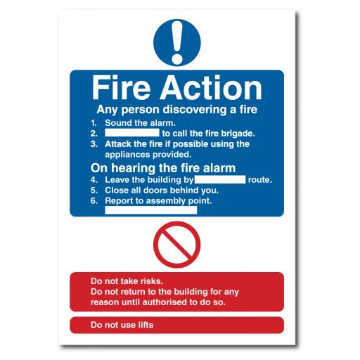 Fire Action Notice Sign