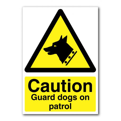 Caution Guard Dogs On Patrol Sign