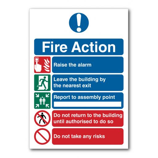 Fire Action Notice 5 Points Sign
