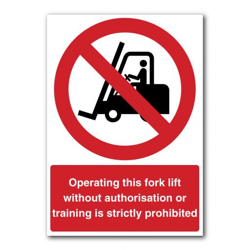 Operating This Fork Lift Sign