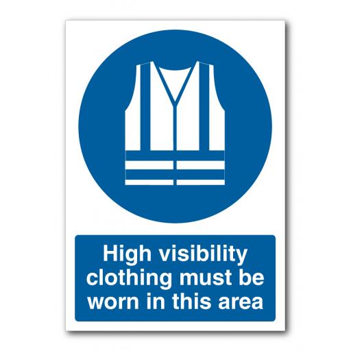High Visibility Clothing Must Be Worn In This Area Sign