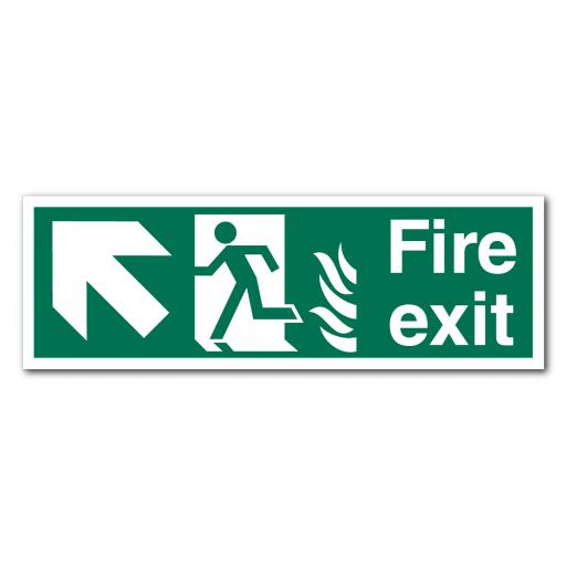 Fire Exit Up Left NHS Sign