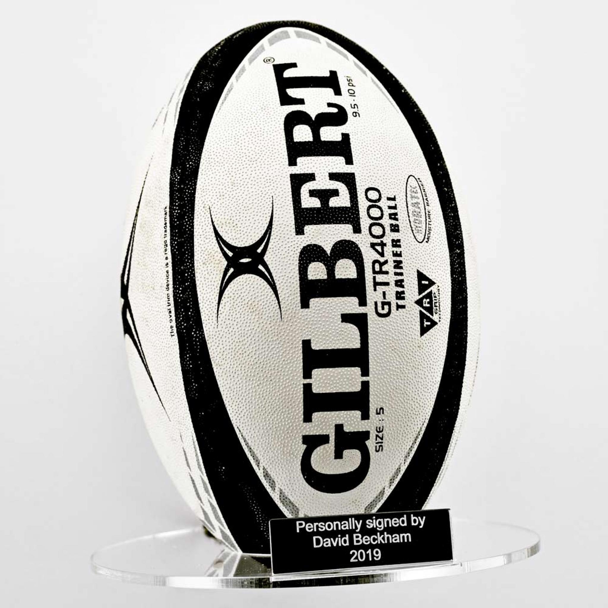 Rugby wall stand with inscription plaque Puffin Plastics