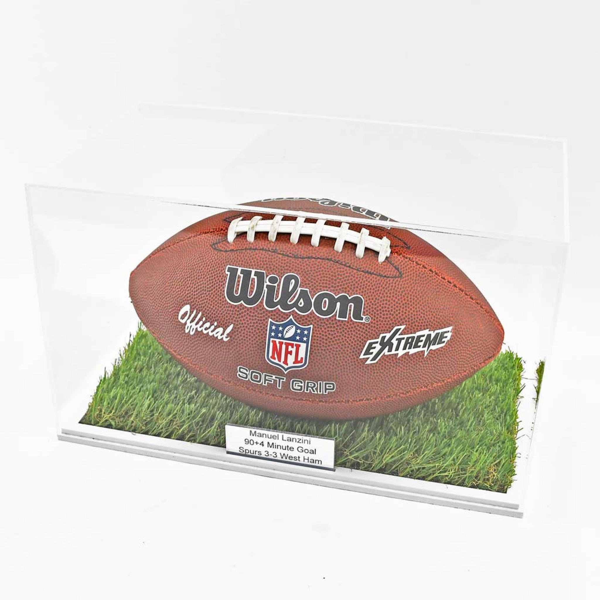 American Football Display Case Grass Effect Base Puffin Plastics