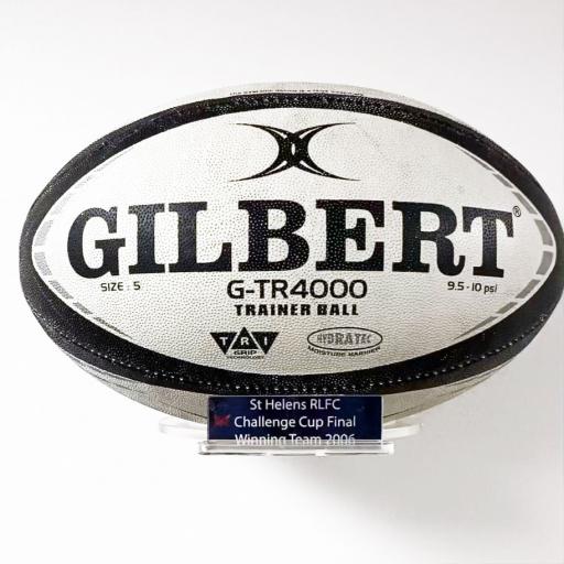 Landscape Rugby Ball Holder Wall Bracket - With Inscription