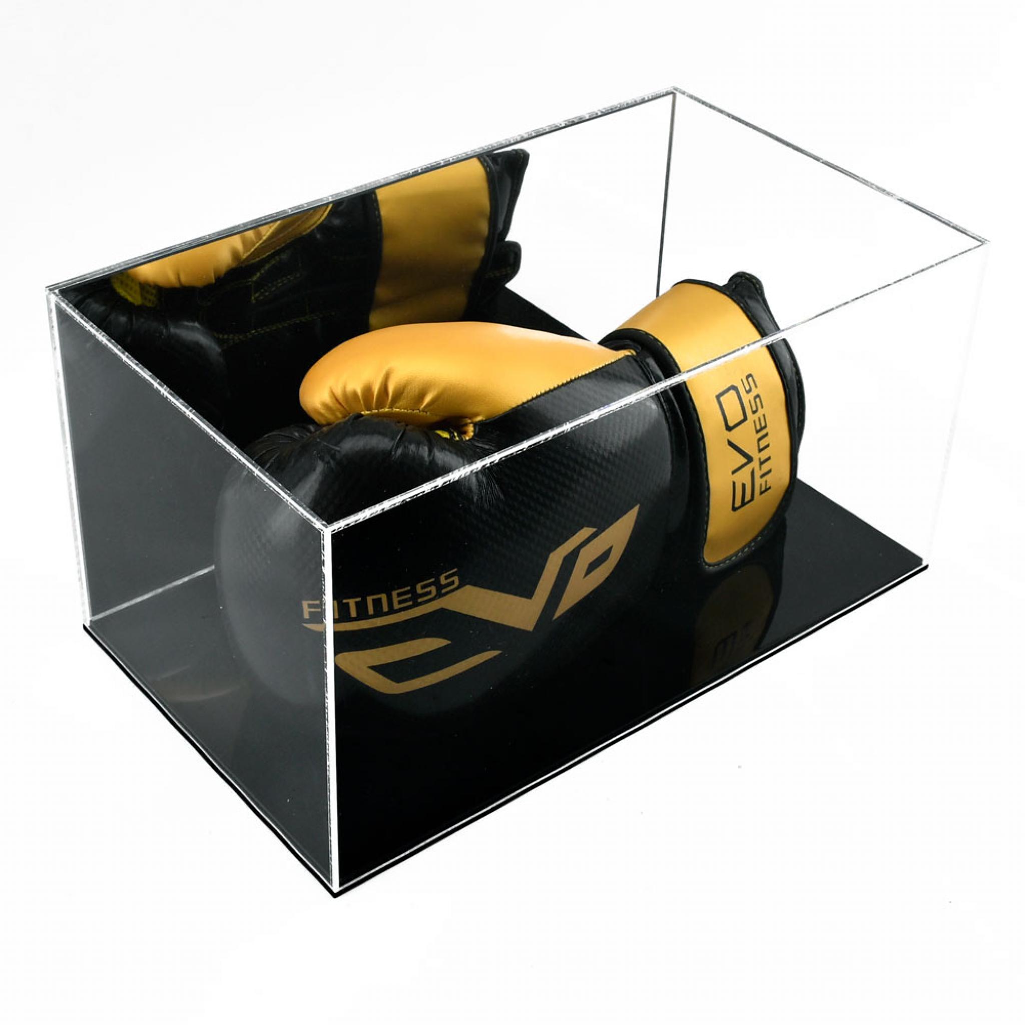 Boxing Glove Display Case Single Landscape Mirrored Backed Puffin