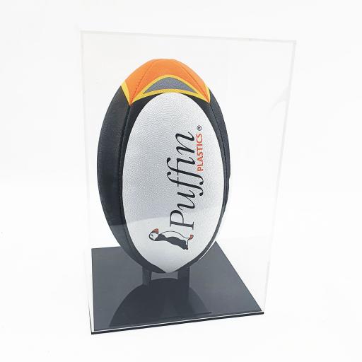 Deluxe Rugby Ball Display Case (With Mirror Back)