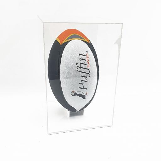 Rugby Ball Display Case Deluxe (Portrait) - Colour Base