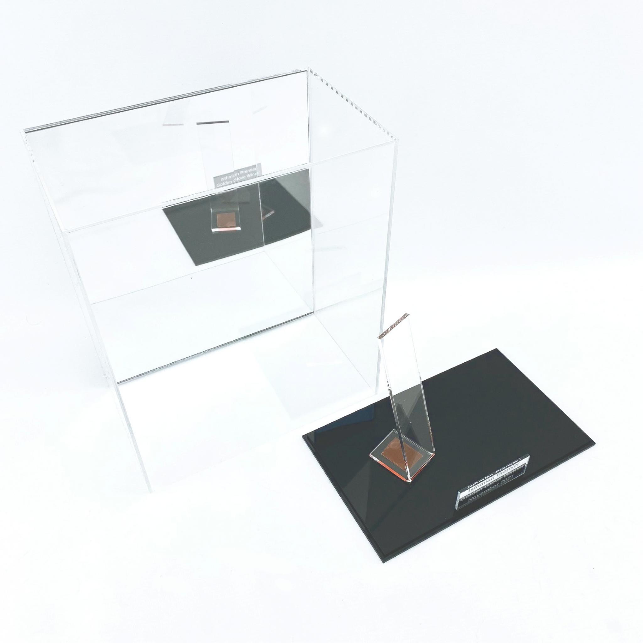 Goalkeeper Glove Display Case With Mirror Back Puffin Plastics